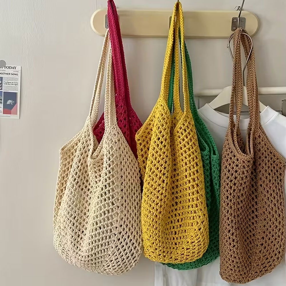 Tote Bag Beach - レディースカジュアル大容量織りバッグ - オープンスタイルのビーチトートバッグ、調節可能なショルダーストラップ付き、通気性のある生地で休暇、ショッピング、日常使用に最適、ビーチバッグ