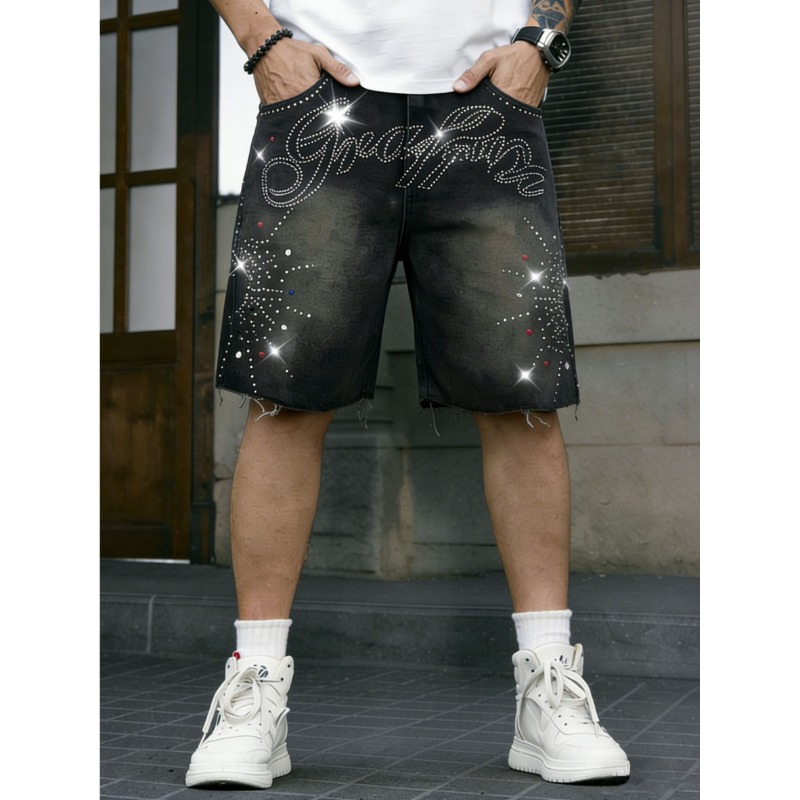 アメリカンストリートウェア メンズ ノンストレッチデニムショ - Shorts Denim Frayed のレビューと価格