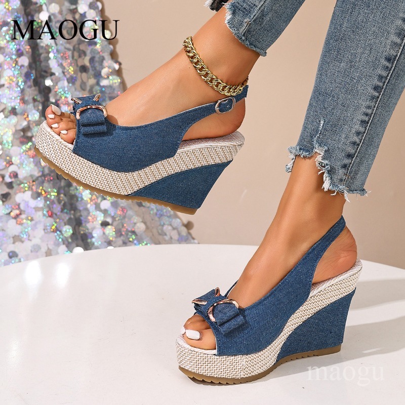 ピープトウボウノットスリングバックサンダル エスパドリーユプ - Wedge Espadrille Women のレビューと価格