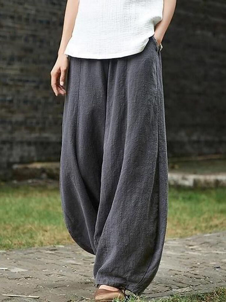 2024 コットンリネンブルマワイドレッグパンツ女性ヴィンテ - Linen Pant Wide のレビューと価格