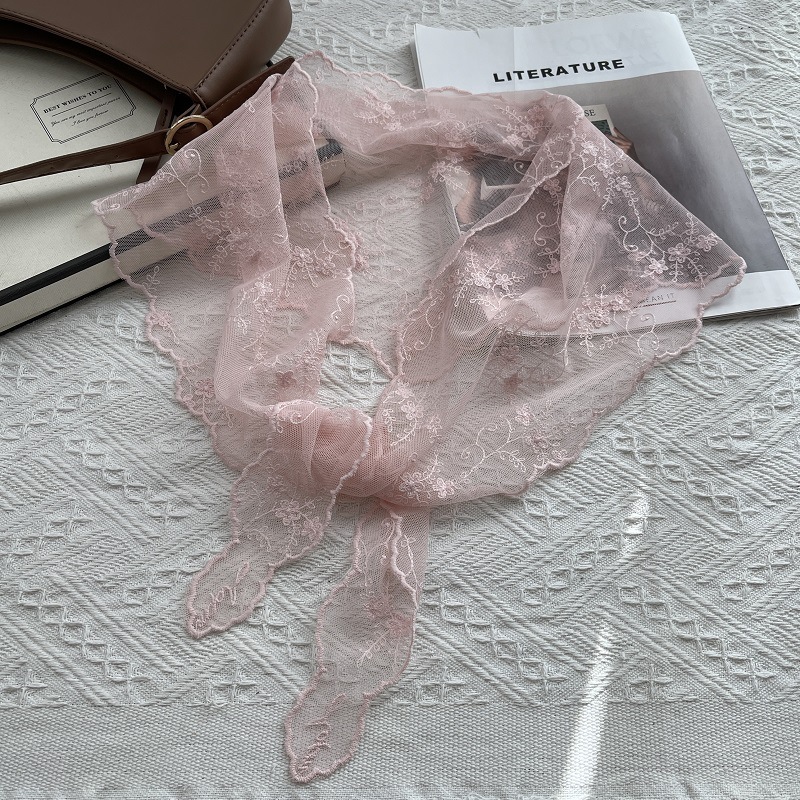 女性用レーストライアングルスカーフ,花が刺繍されたかわいいヘ - Headband Summer Knit のレビューと価格