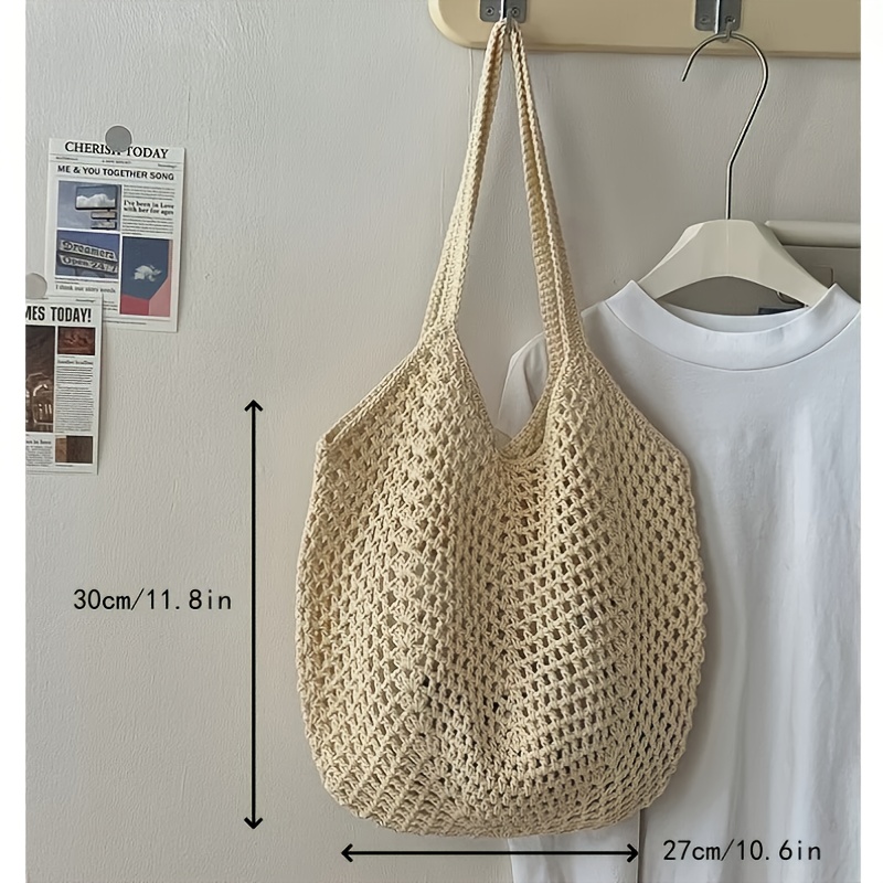 レディースカジュアル大容量織りバッグ - オープンスタイルの - Tote Bag Beach のレビューと価格