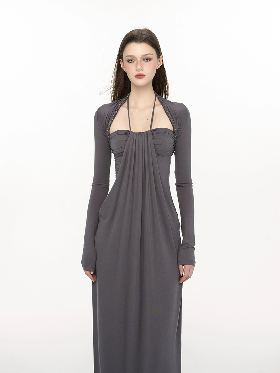 REDDACHiC エレガントな編み込みショールドレスセット - Maxi Dress Halter のレビューと価格