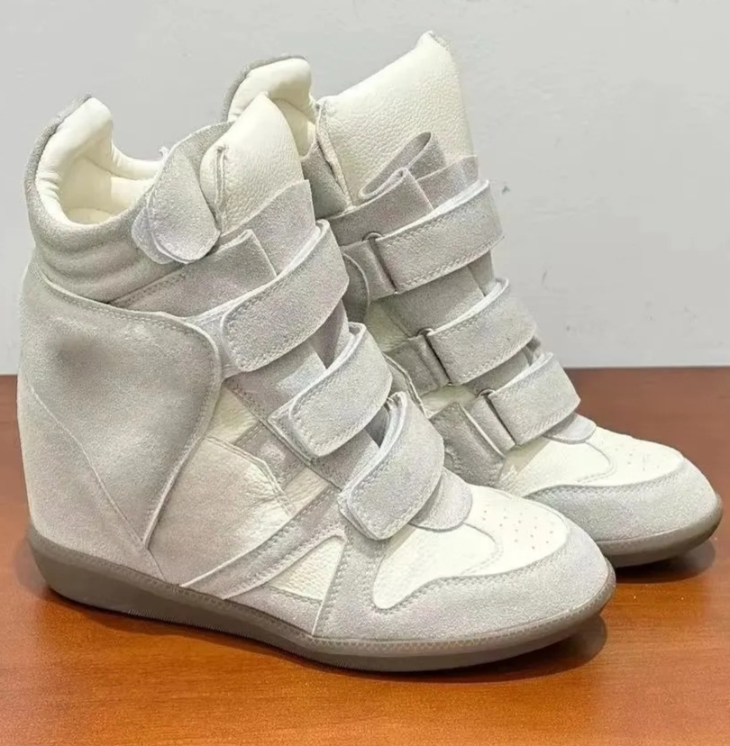 女性用隠しウェッジヒールハイカットスニーカー、スエードレザー - Wedge Espadrille Women のレビューと価格